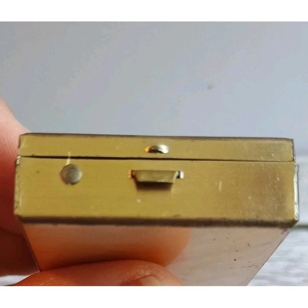 Vintage Portrait Baseball Player Batting 1.5 x 1.5 Clasp Trinket Pill Box Case